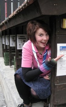 One of our Pinkies by the Chalet Recycling Centre